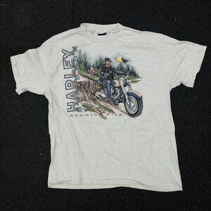 Harley Davidson Vintage T Shirt 1995 Running Wild Wolf Nashville, TN